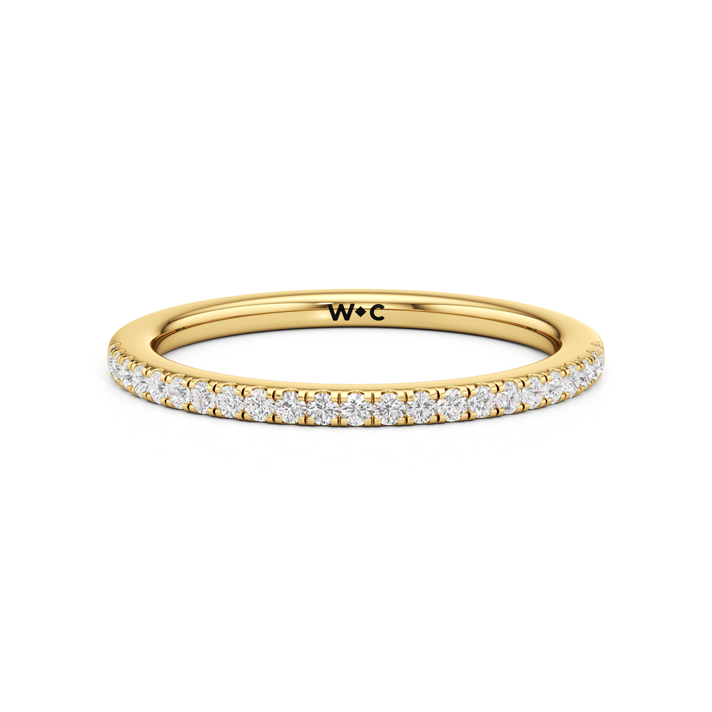 The Danielle Diamond Wedding Band with 18KT Yellow Gold Cut Diamond in 14KT Yellow Gold view 1
