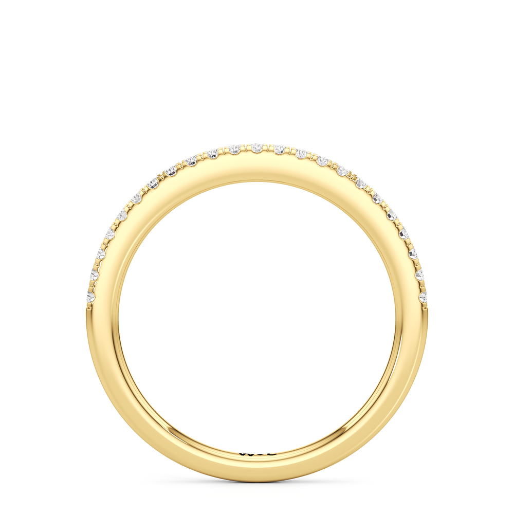 The Danielle Diamond Wedding Band with 18KT Yellow Gold Cut Diamond in 14KT Yellow Gold view 2
