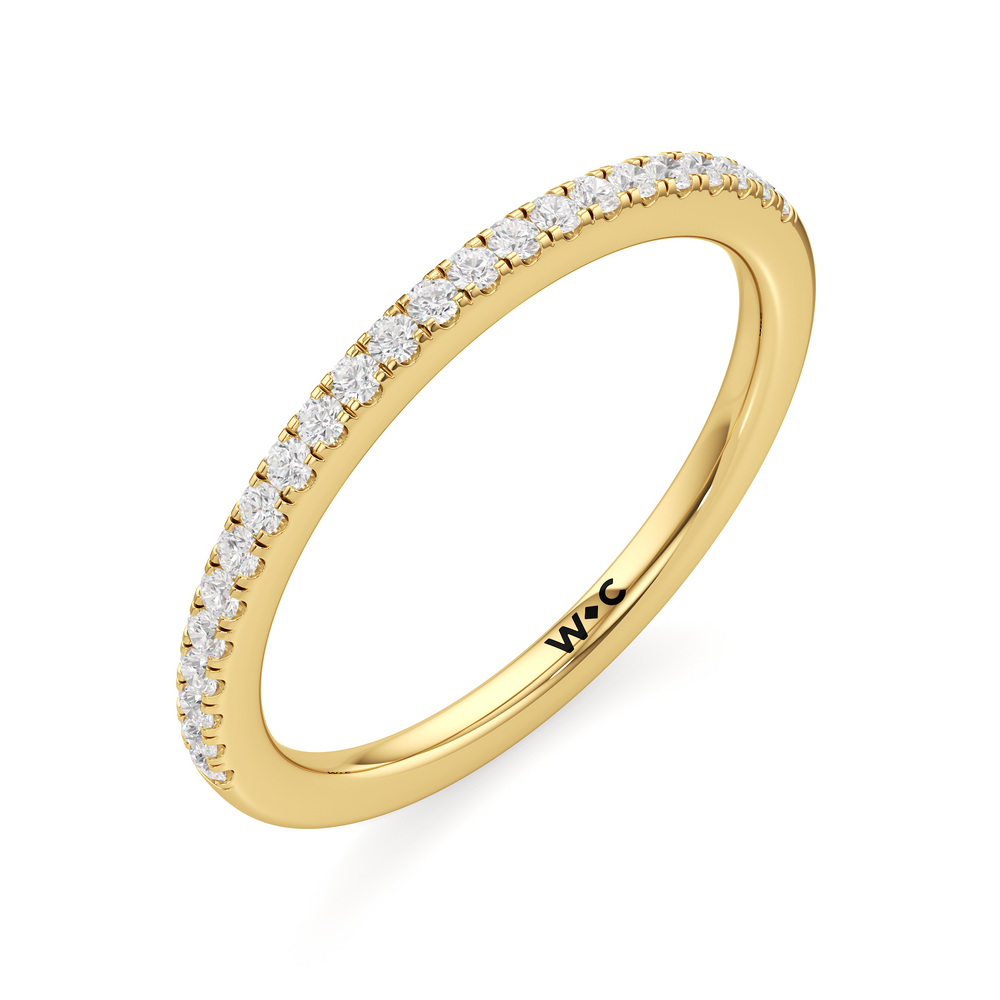 The Danielle Diamond Wedding Band with 18KT Yellow Gold Cut Diamond in 14KT Yellow Gold view 3
