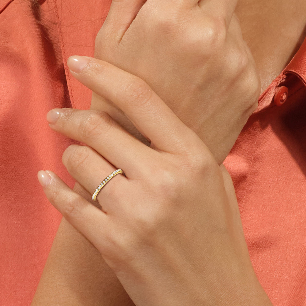 The Danielle Diamond Wedding Band with 18KT Rose Gold Cut Diamond in 14KT Rose Gold view 5
