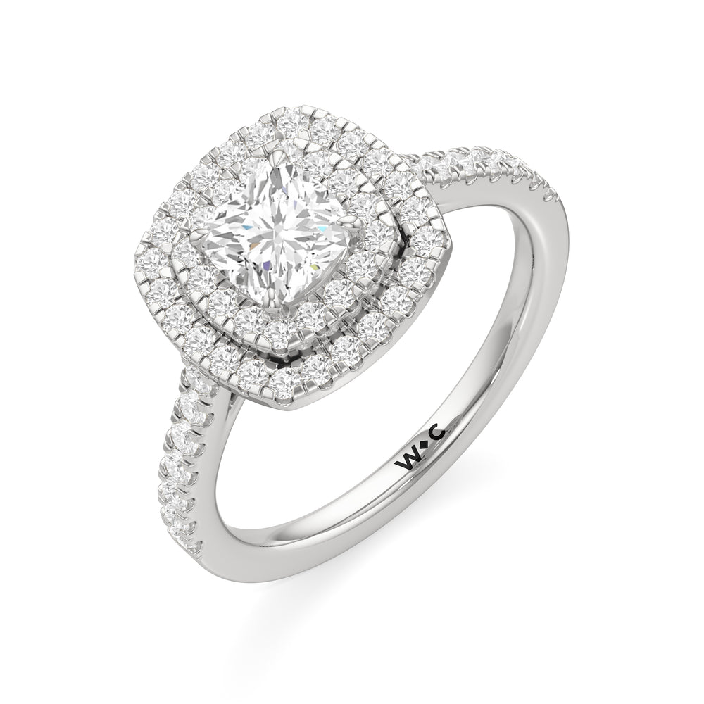 The Danielle Engagement Ring with Cushion Cut Diamond in 14KT Platinum view 3
