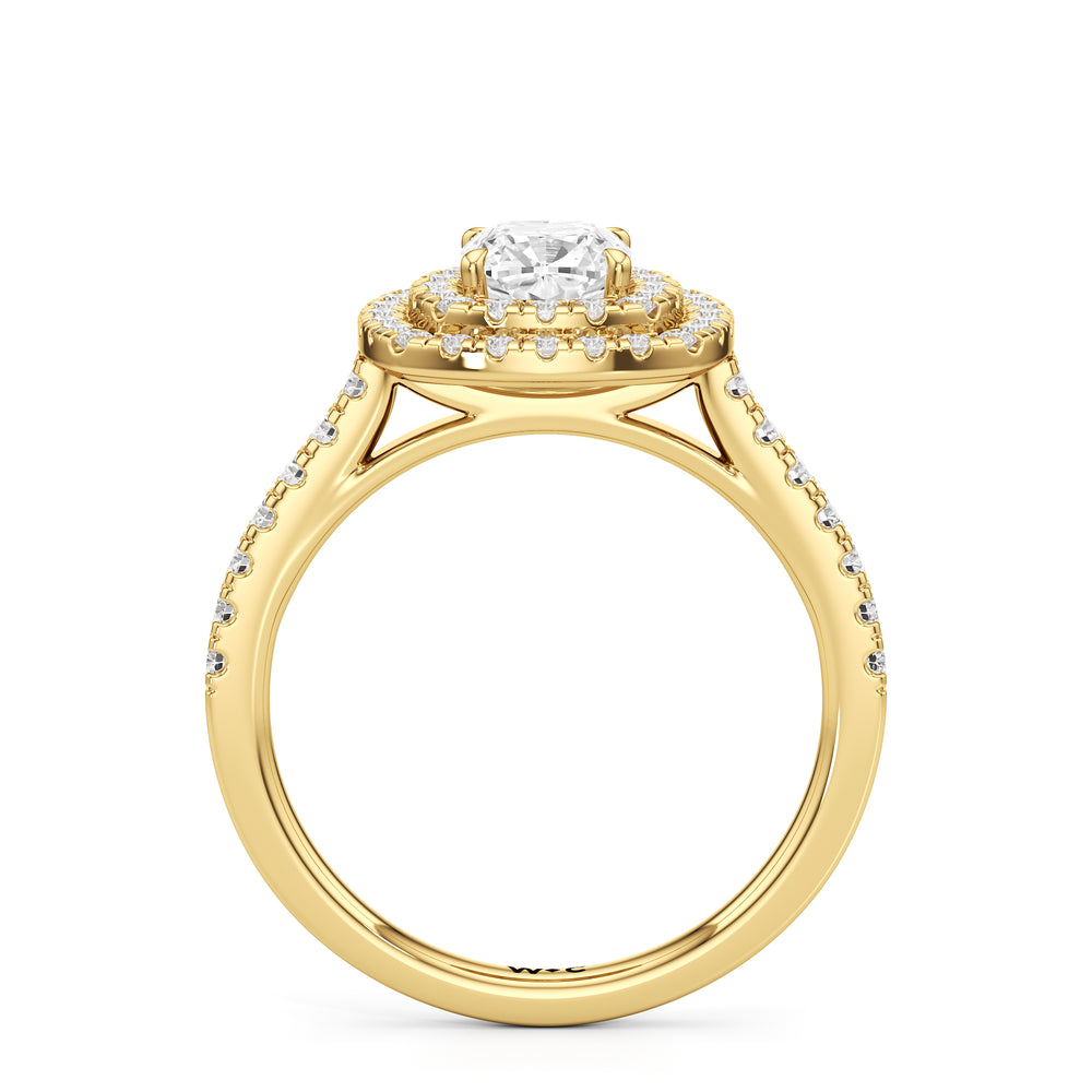 The Danielle Engagement Ring with Cushion Cut Diamond in 14KT Yellow Gold view 2
