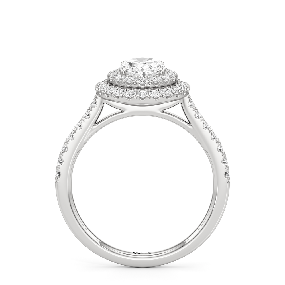 The Danielle Engagement Ring with Oval Cut Diamond in 14KT Platinum view 2
