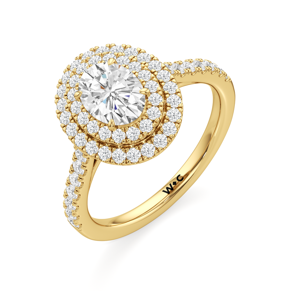The Danielle Engagement Ring with Oval Cut Diamond in 14KT Yellow Gold view 3

