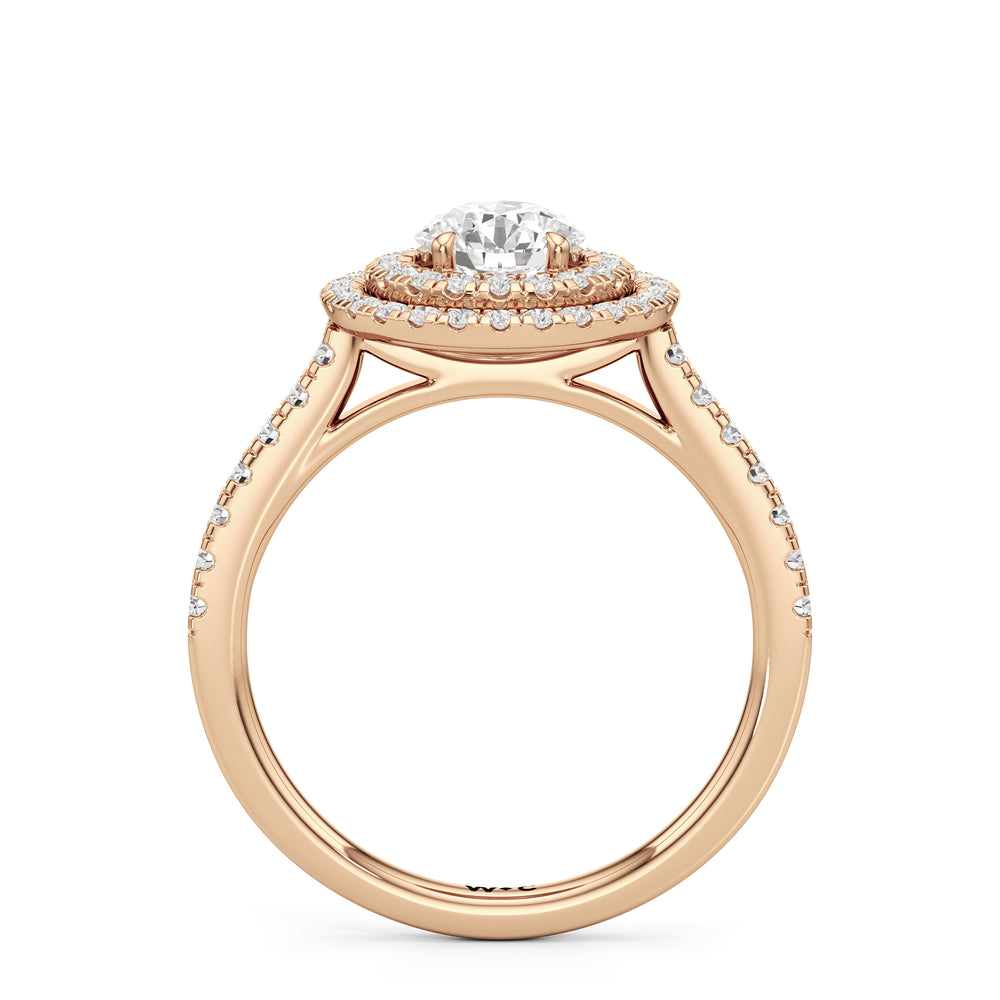 The Danielle Engagement Ring with Round Cut Diamond in 14KT Rose Gold view 2
