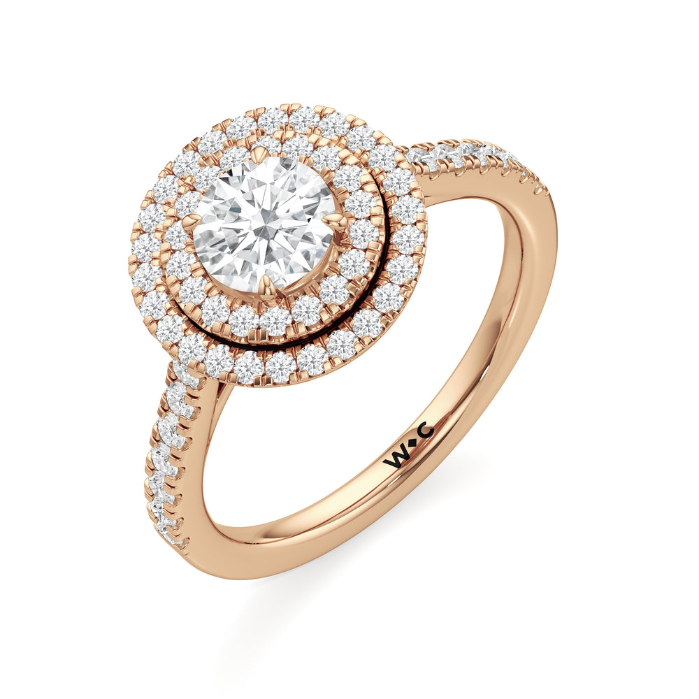 The Danielle Engagement Ring with Round Cut Diamond in 14KT Rose Gold view 3
