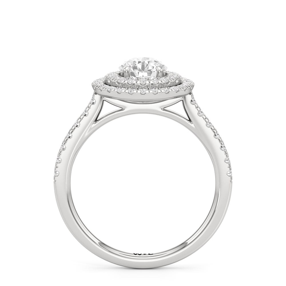 The Danielle Engagement Ring with Round Cut Diamond in 14KT Platinum view 2
