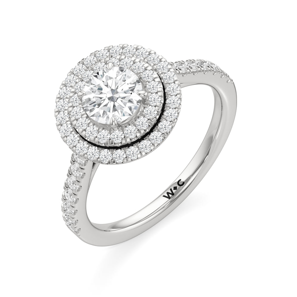The Danielle Engagement Ring with Round Cut Diamond in 14KT Platinum view 3

