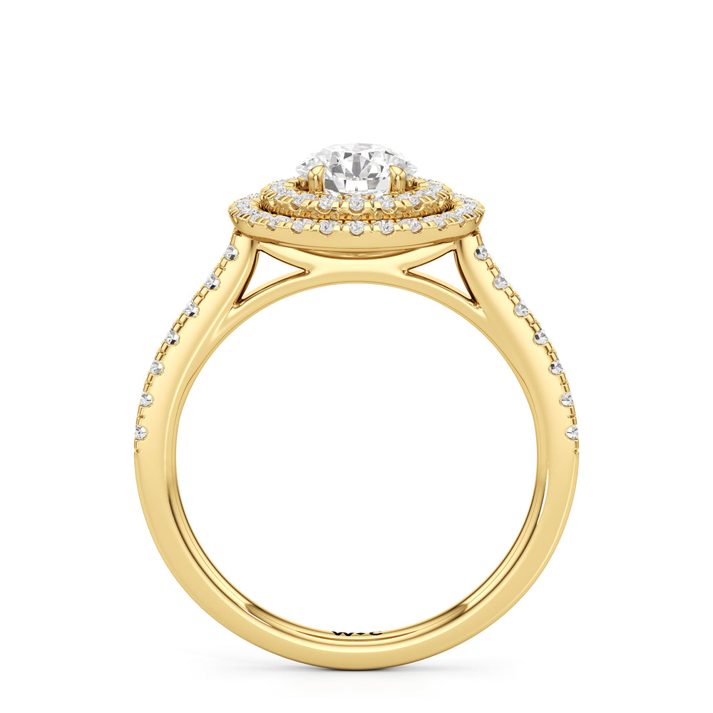 The Danielle Engagement Ring with Round Cut Diamond in 14KT Yellow Gold view 2
