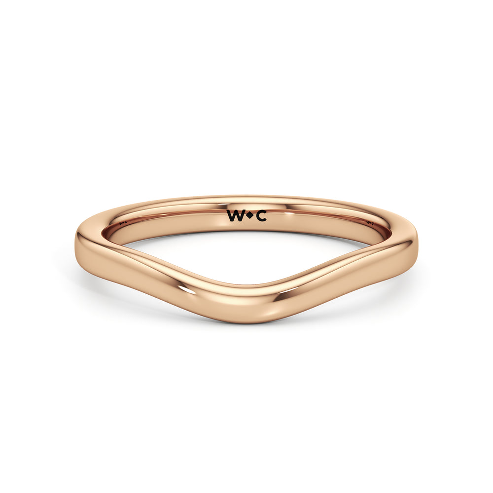 The Jade Wedding Band with 18KT Rose Gold Cut Diamond in 14KT Rose Gold view 1
