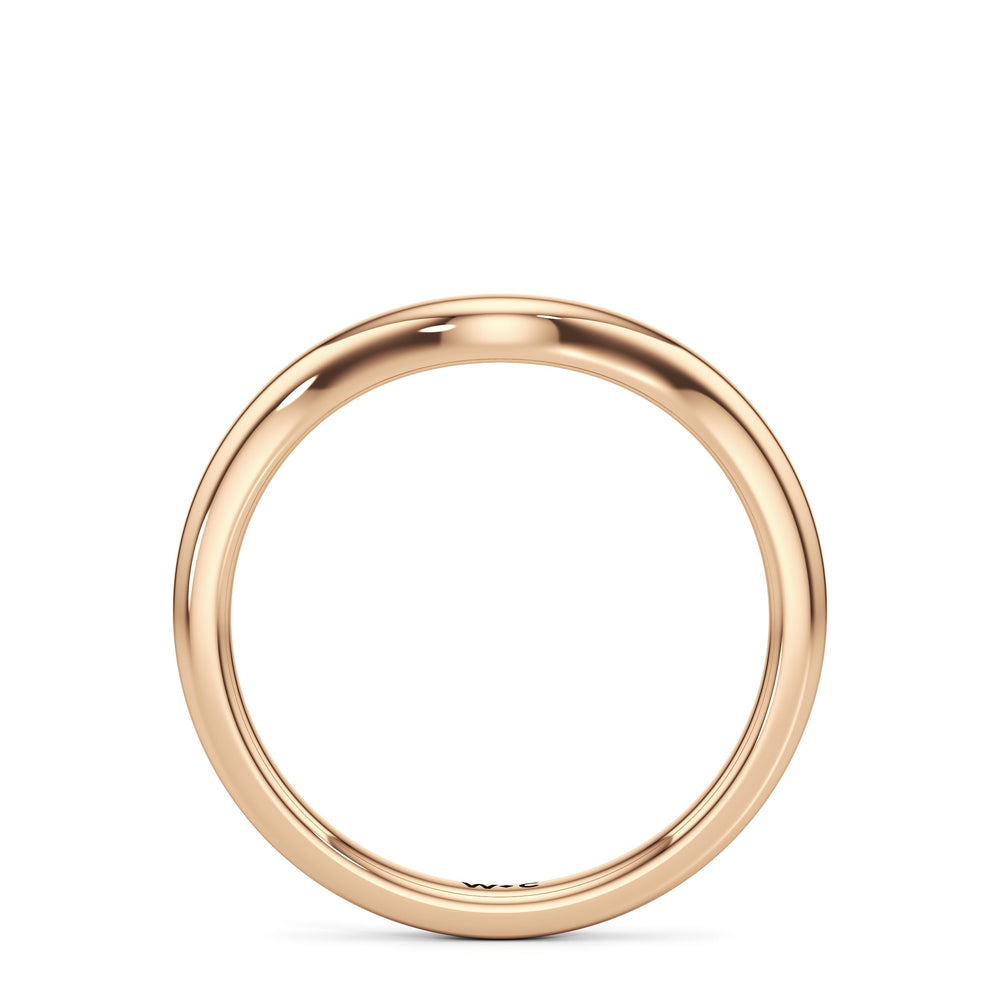 The Jade Wedding Band with 18KT Rose Gold Cut Diamond in 14KT Rose Gold view 2
