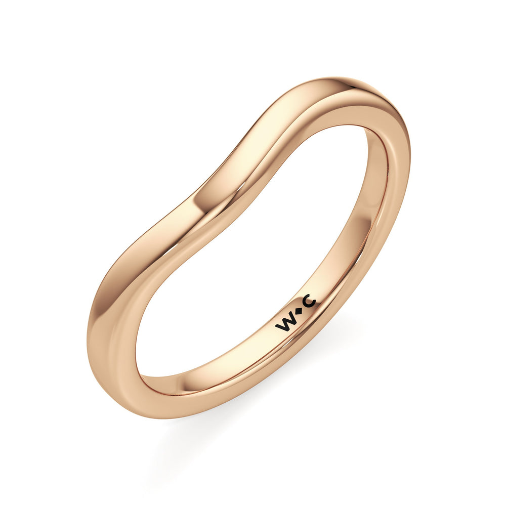 The Jade Wedding Band with 18KT Rose Gold Cut Diamond in 14KT Rose Gold view 3
