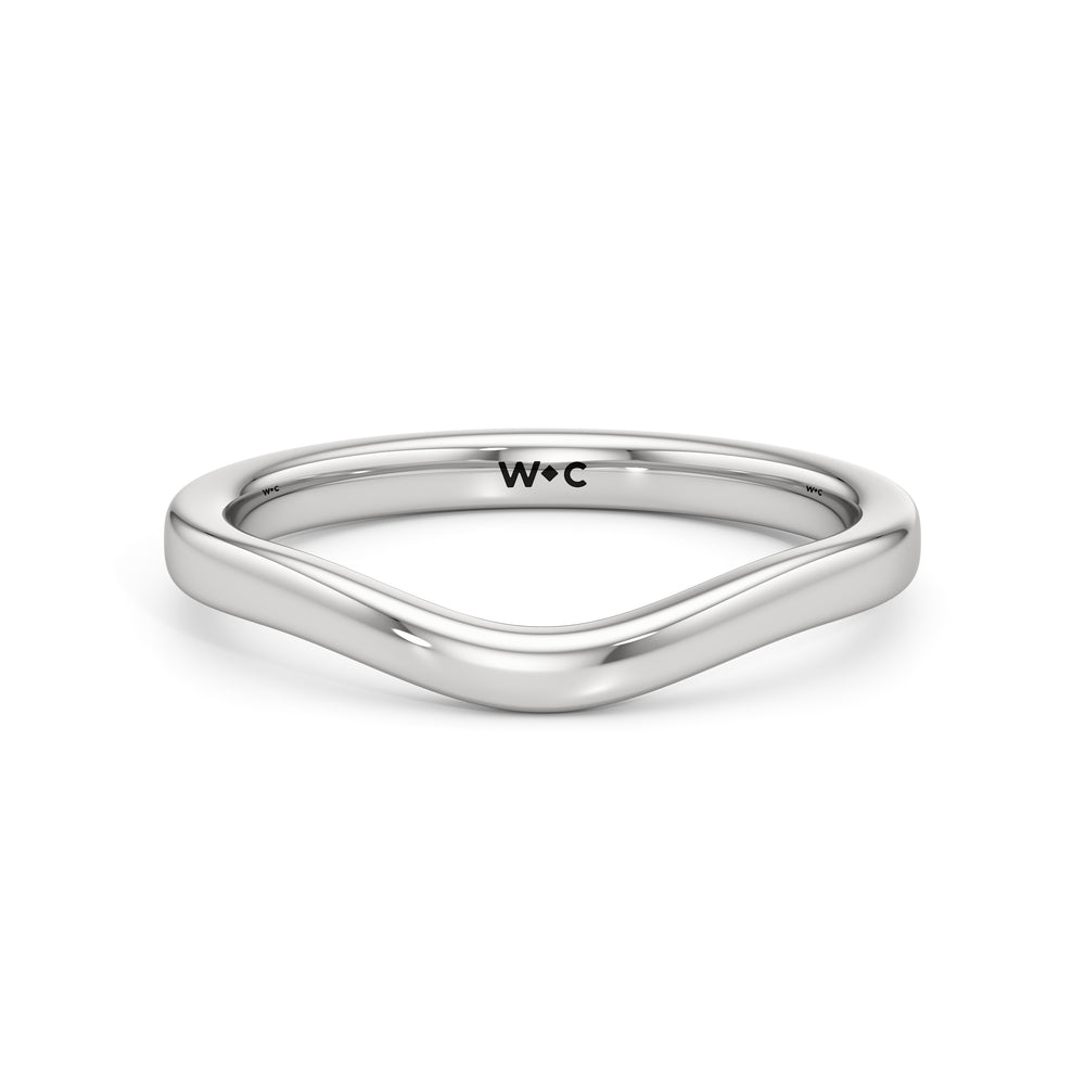 The Jade Wedding Band with Platinum Cut Diamond in 14KT Platinum view 1
