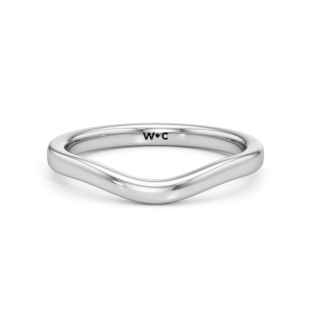 The Jade Wedding Band with Platinum Cut Diamond in 14KT Platinum view 1
