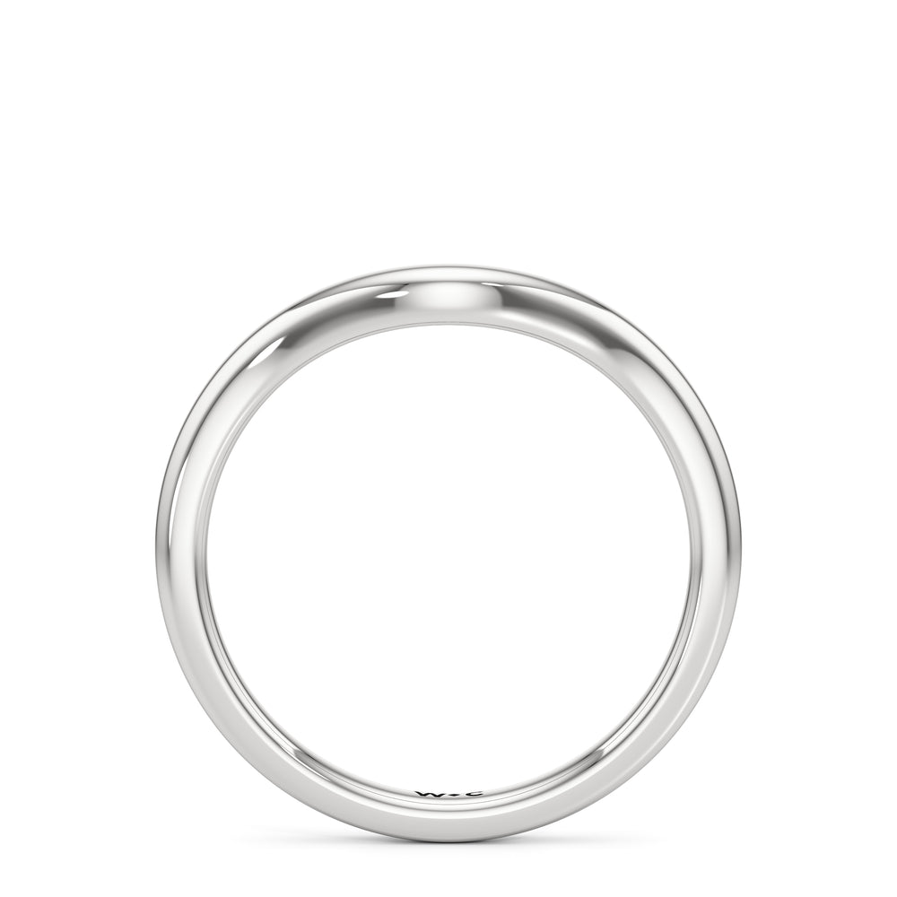 The Jade Wedding Band with Platinum Cut Diamond in 14KT Platinum view 2
