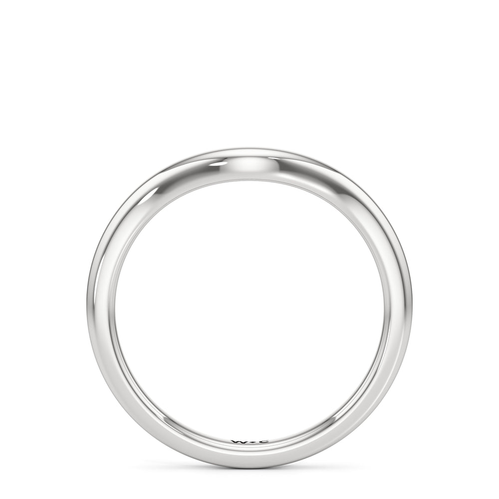 The Jade Wedding Band with Platinum Cut Diamond in 14KT Platinum view 2
