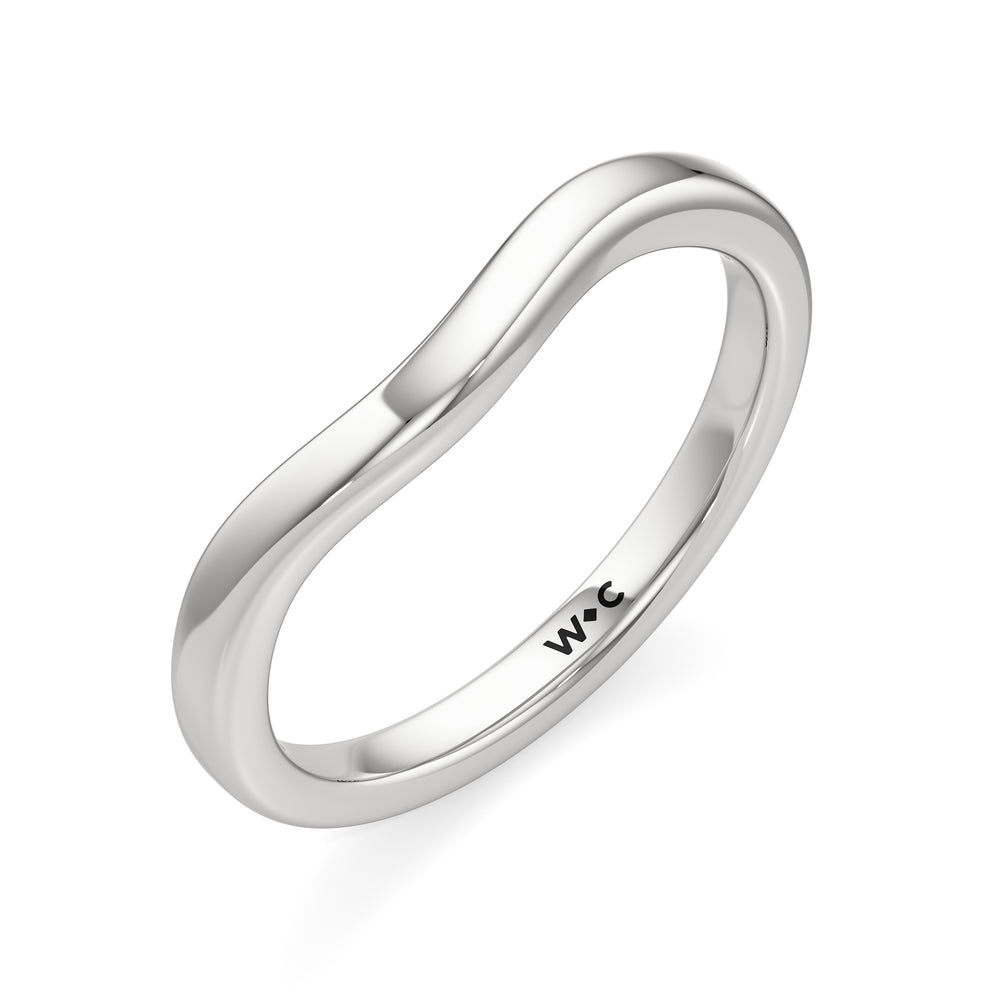 The Jade Wedding Band with Platinum Cut Diamond in 14KT Platinum view 3
