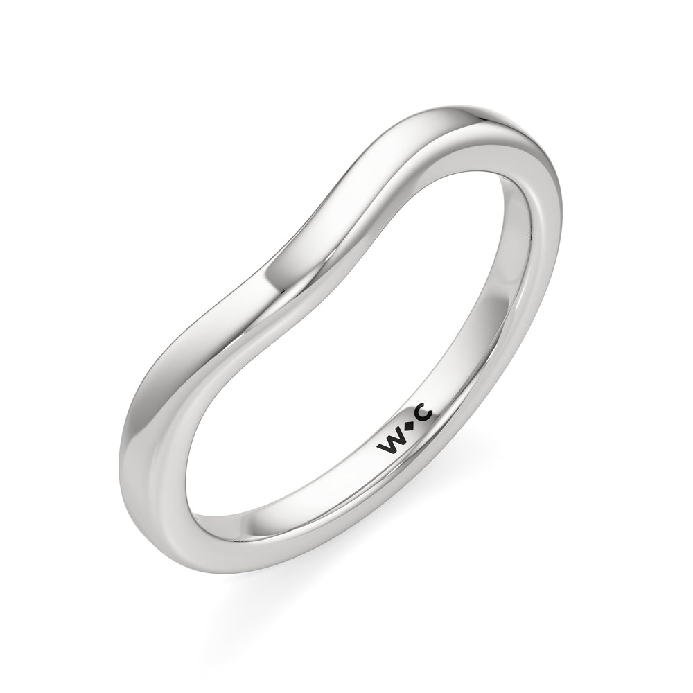 The Jade Wedding Band with Platinum Cut Diamond in 14KT Platinum view 3
