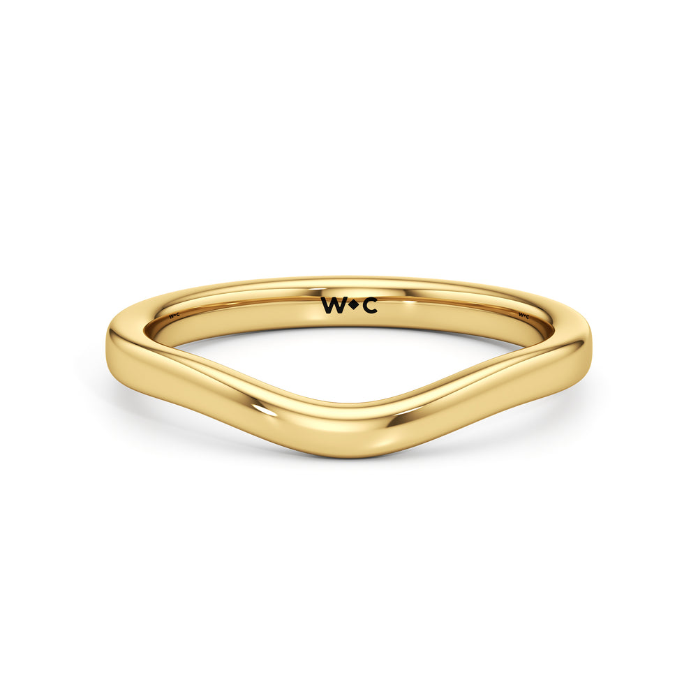 The Jade Wedding Band with 18KT Yellow Gold Cut Diamond in 14KT Yellow Gold view 1
