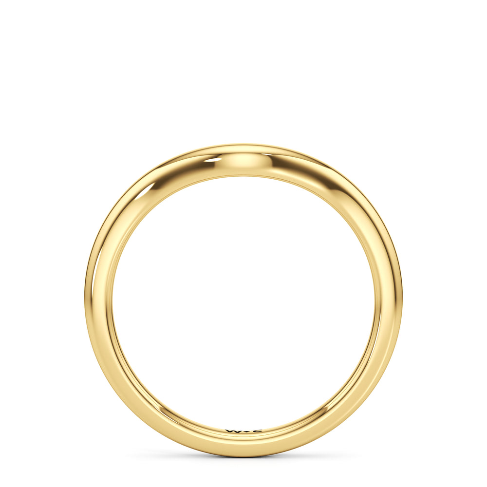 The Jade Wedding Band with 18KT Yellow Gold Cut Diamond in 14KT Yellow Gold view 2
