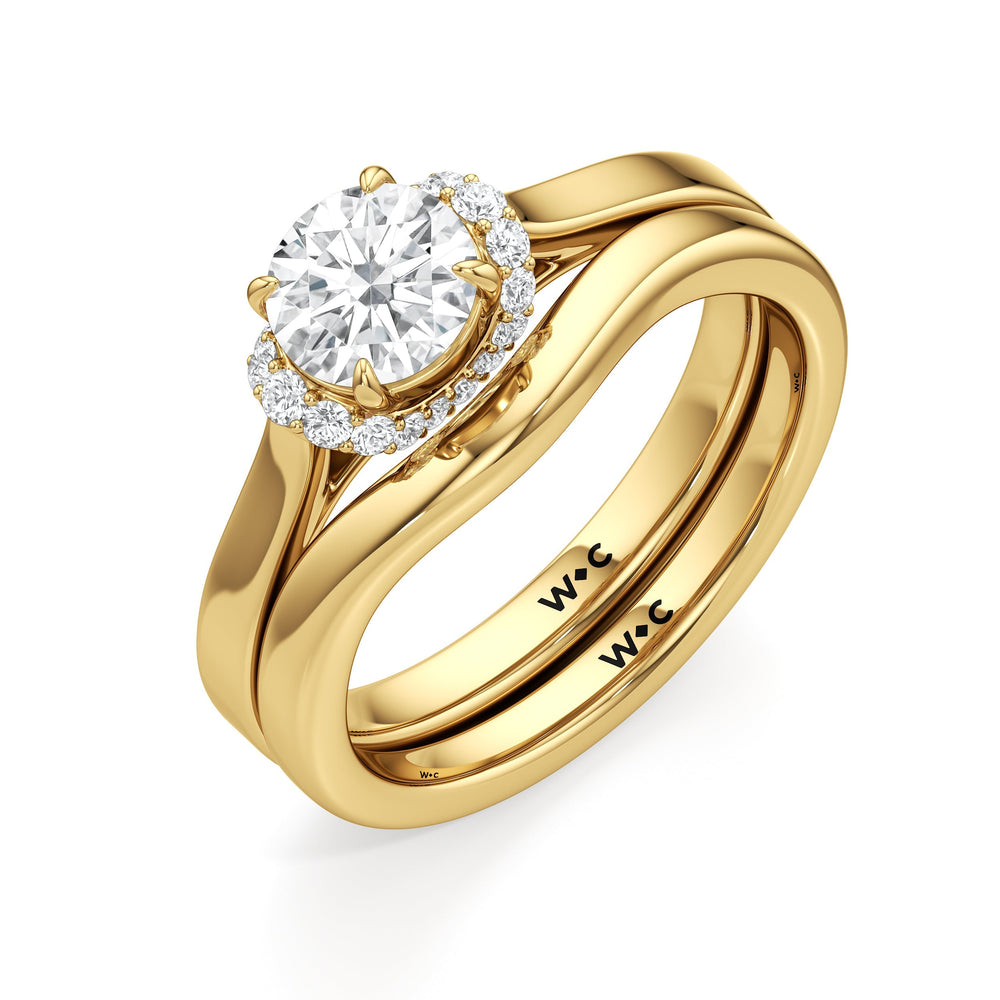 The Jade Wedding Band with 18KT Yellow Gold Cut Diamond in 14KT Yellow Gold view 4
