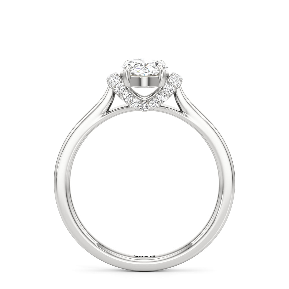 The Jade Engagement Ring with Oval Cut Diamond in 14KT Platinum view 2
