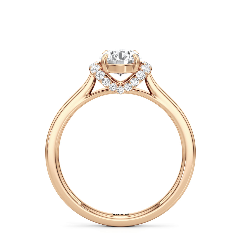 The Jade Engagement Ring with Round Cut Diamond in 14KT Rose Gold view 2
