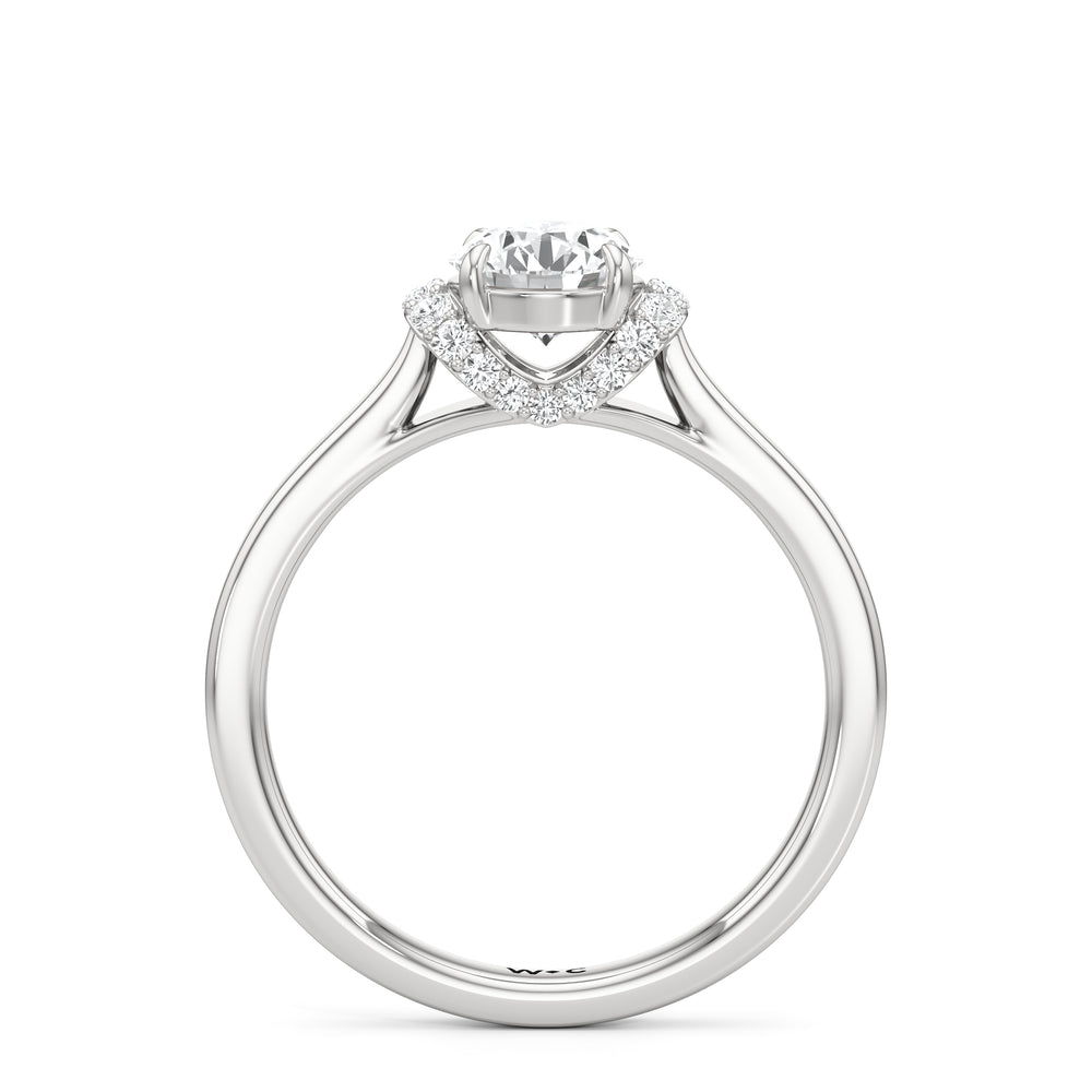 The Jade Engagement Ring with Round Cut Diamond in 14KT Platinum view 2
