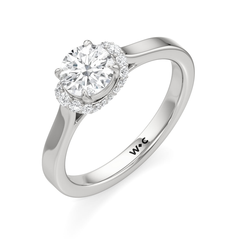 The Jade Engagement Ring with Round Cut Diamond in 14KT Platinum view 3
