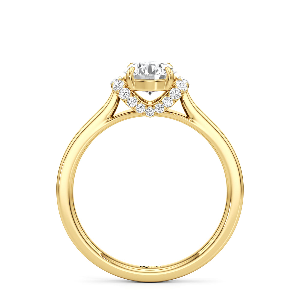 The Jade Engagement Ring with Round Cut Diamond in 14KT Yellow Gold view 2
