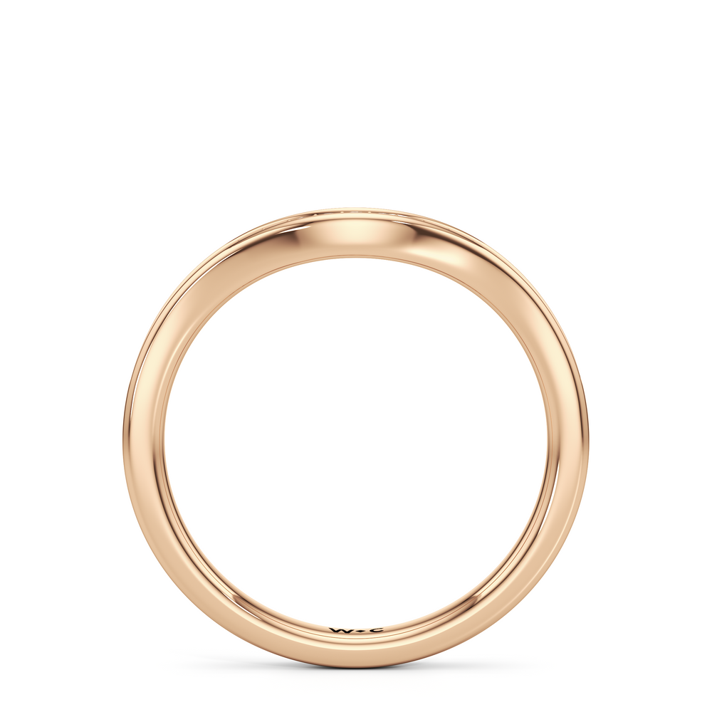 The Maya Diamond Wedding Band with 18KT Rose Gold Cut Diamond in 14KT Rose Gold view 2
