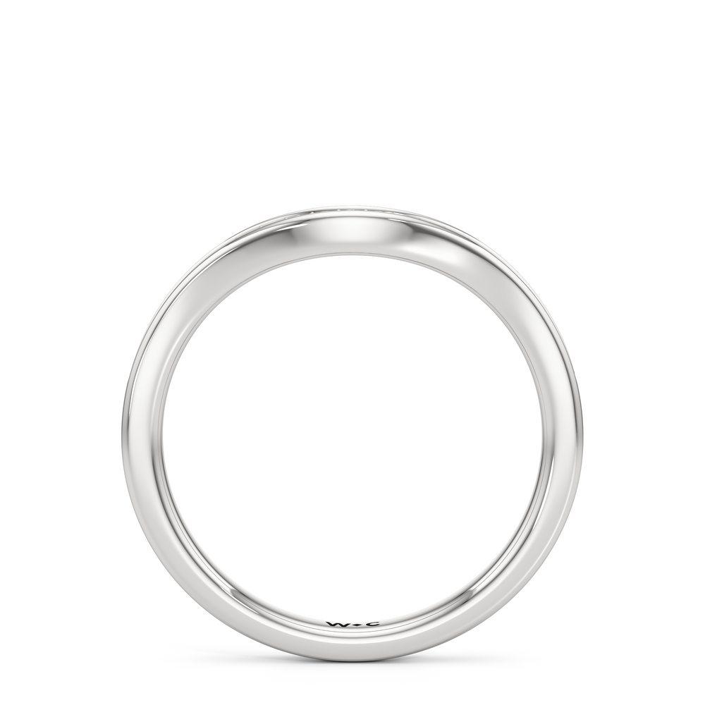 The Maya Diamond Wedding Band with Platinum Cut Diamond in 14KT Platinum view 2
