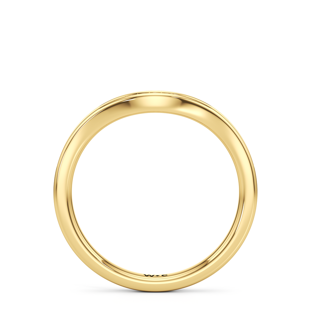 The Maya Diamond Wedding Band with 18KT Yellow Gold Cut Diamond in 14KT Yellow Gold view 2
