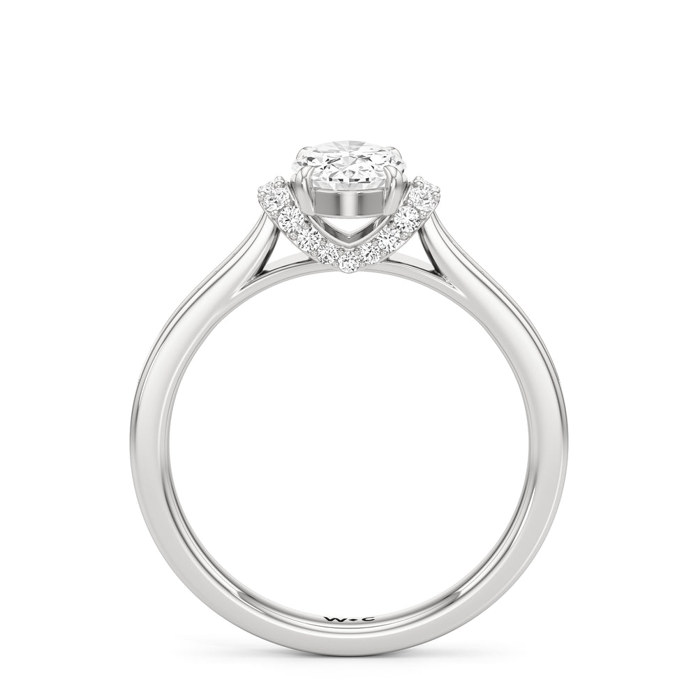 The Maya Engagement Ring with Oval Cut Diamond in 14KT Platinum view 2
