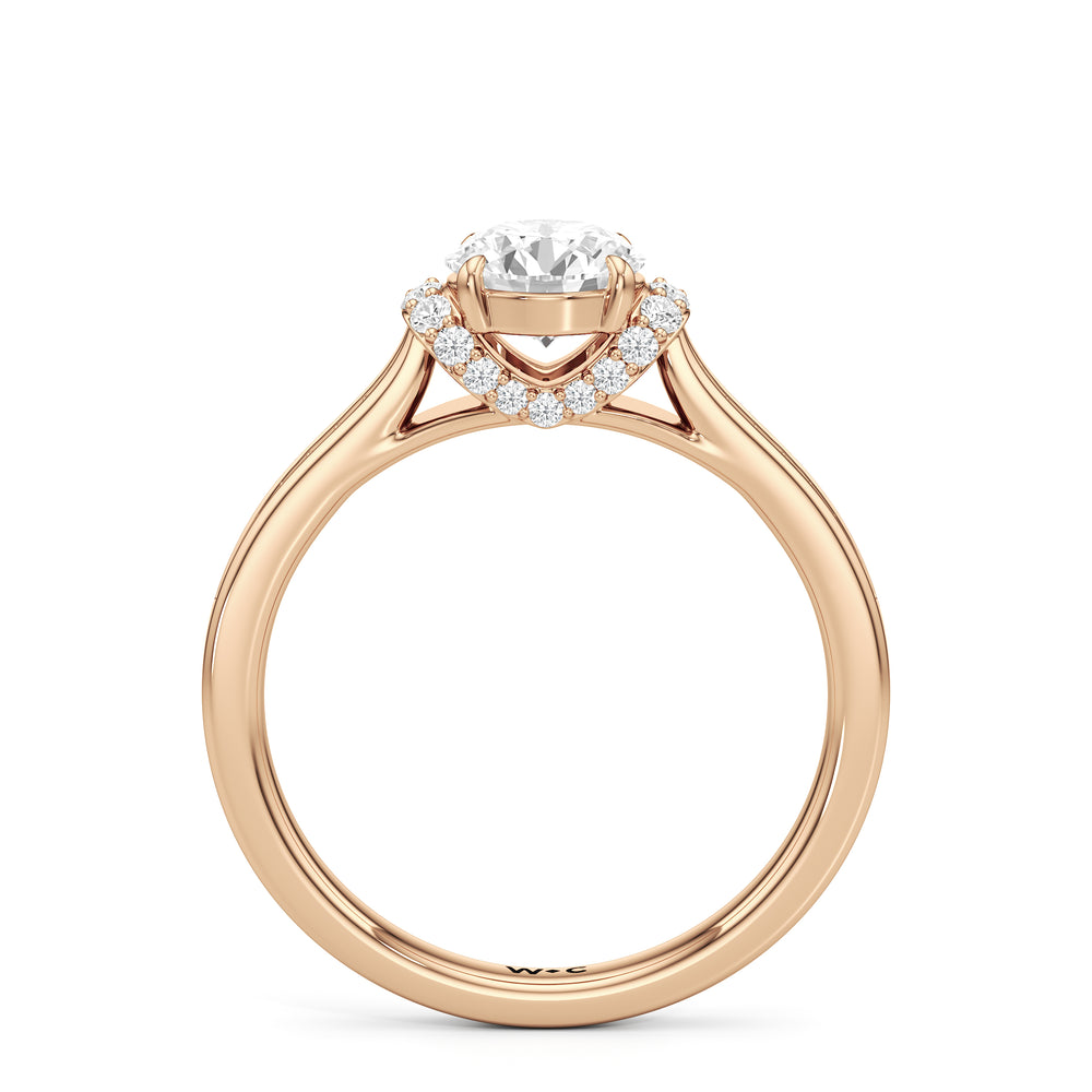 The Maya Engagement Ring with Round Cut Diamond in 14KT Rose Gold view 2
