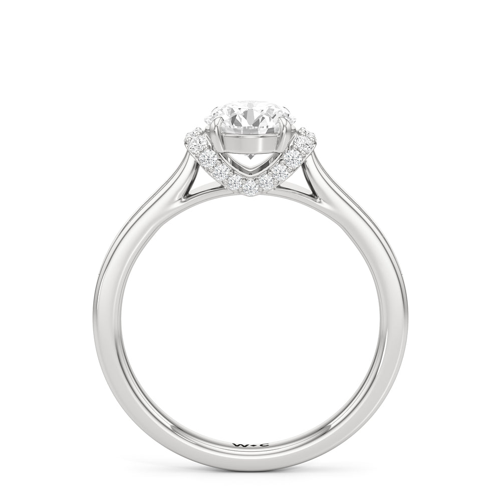 The Maya Engagement Ring with Round Cut Diamond in 14KT Platinum view 2
