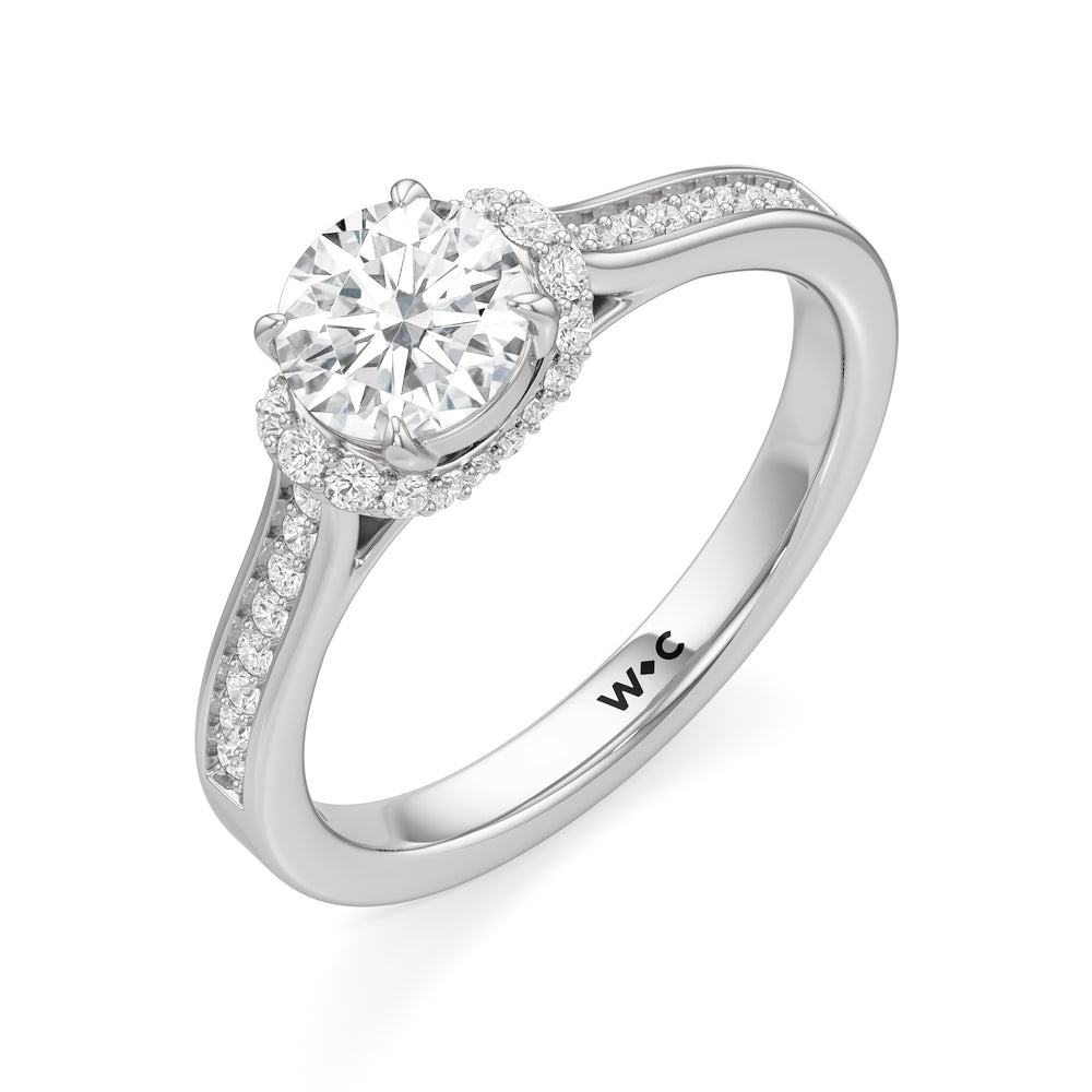The Maya Engagement Ring with Round Cut Diamond in 14KT Platinum view 3
