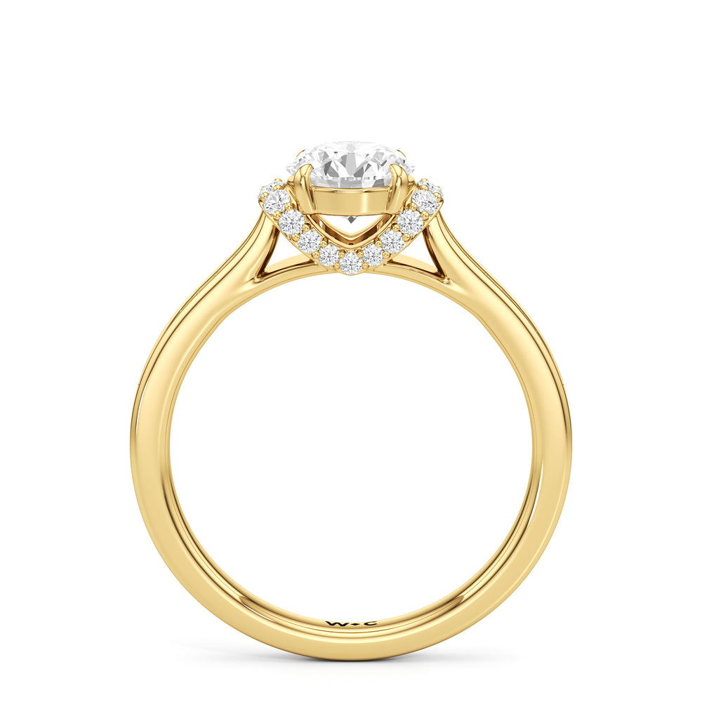 The Maya Engagement Ring with Round Cut Diamond in 14KT Yellow Gold view 2
