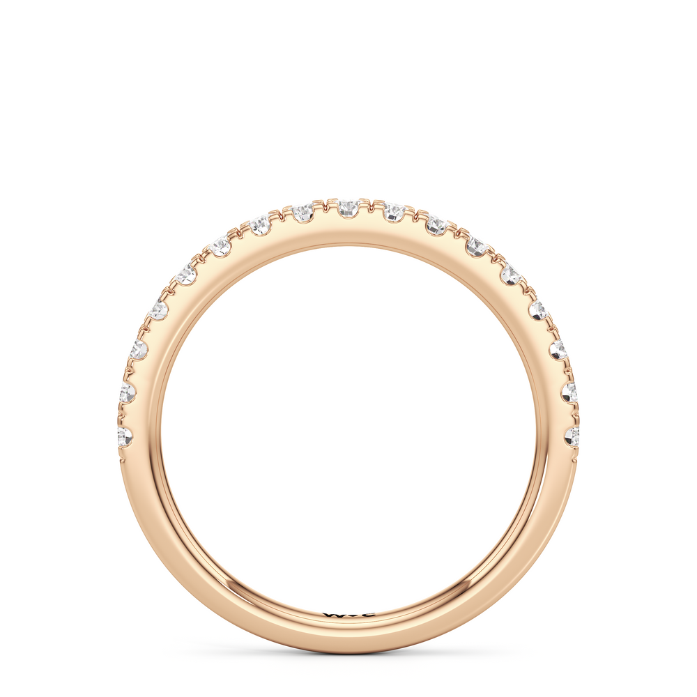 The Lottie Diamond Wedding Band with 18KT Rose Gold Cut Diamond in 14KT Rose Gold view 2
