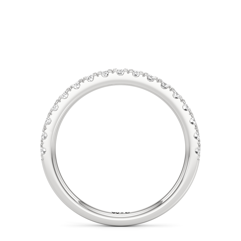 The Lottie Diamond Wedding Band with Platinum Cut Diamond in 14KT Platinum view 2
