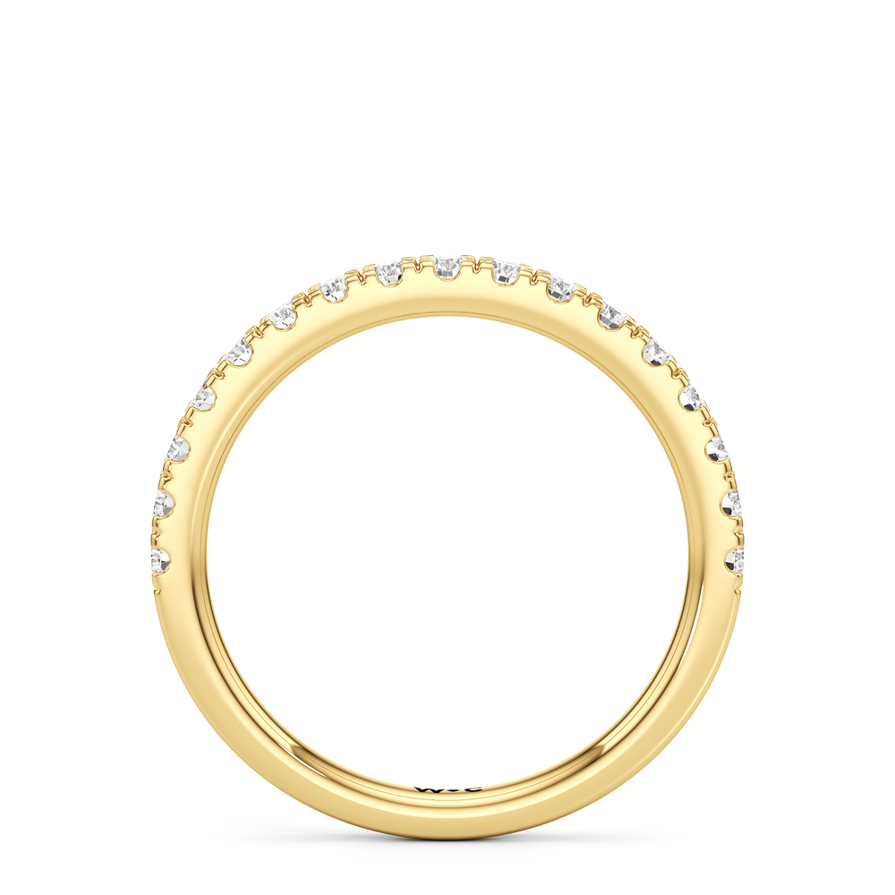 The Lottie Diamond Wedding Band with 18KT Yellow Gold Cut Diamond in 14KT Yellow Gold view 2
