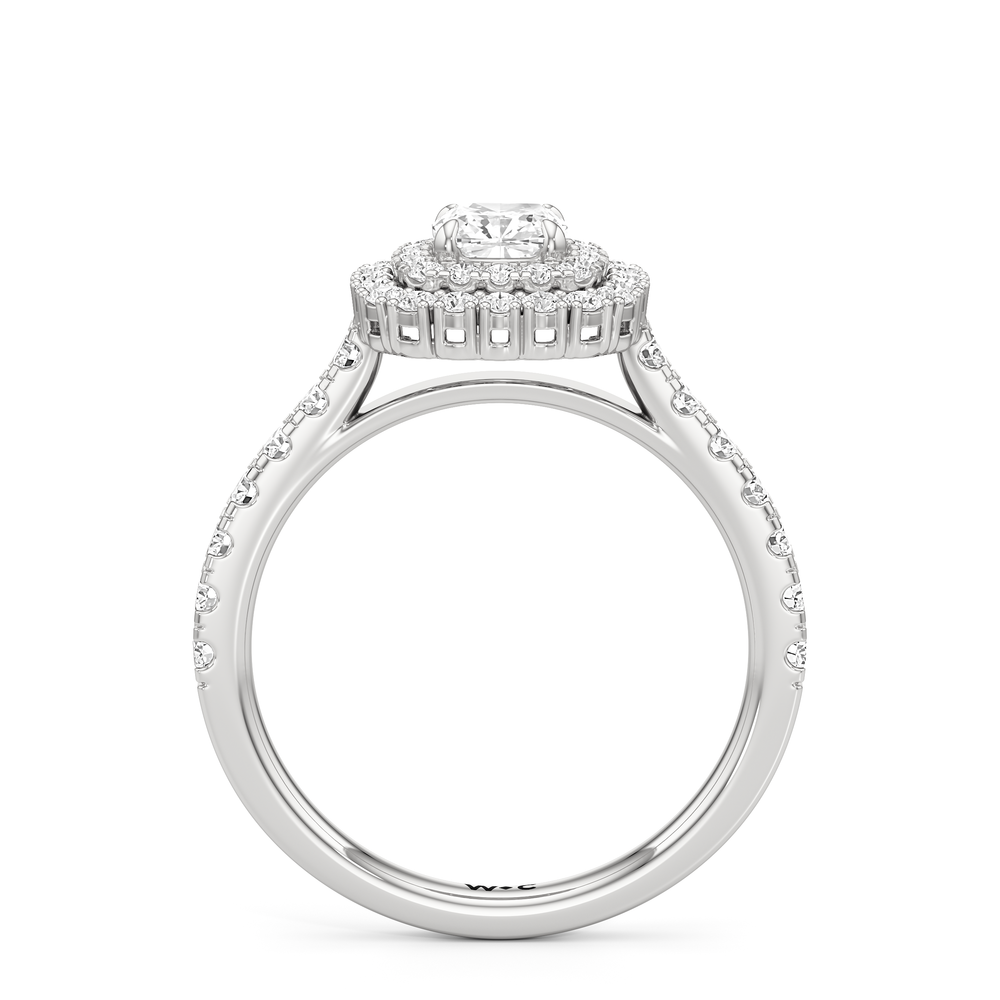 The Lottie Engagement Ring with Cushion Cut Diamond in 14KT Platinum view 2
