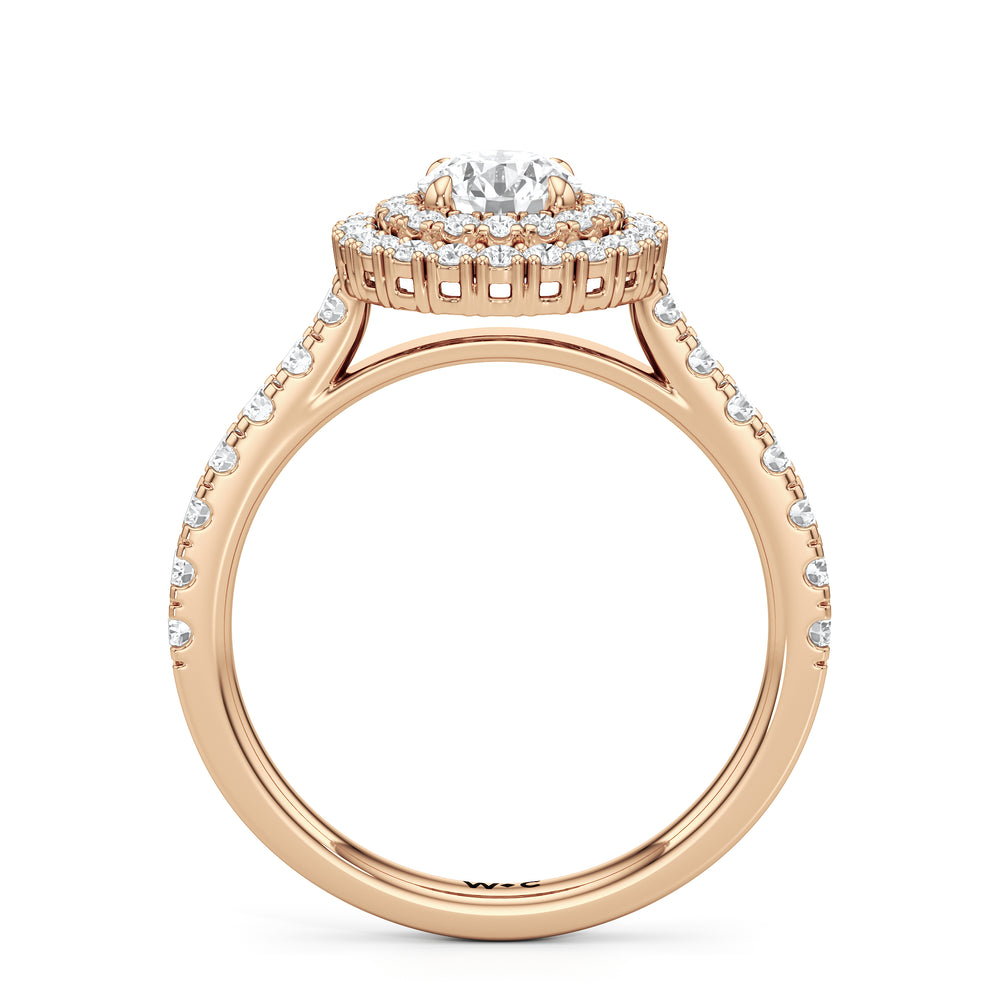 The Lottie Engagement Ring with Round Cut Diamond in 14KT Rose Gold view 2
