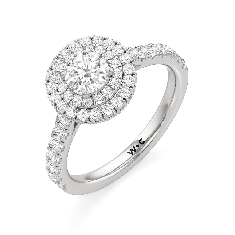The Lottie Engagement Ring with Round Cut Diamond in 14KT Platinum view 3
