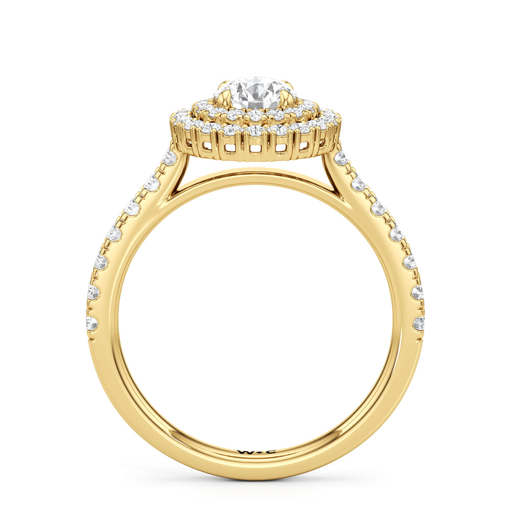 The Lottie Engagement Ring with Round Cut Diamond in 14KT Yellow Gold view 2
