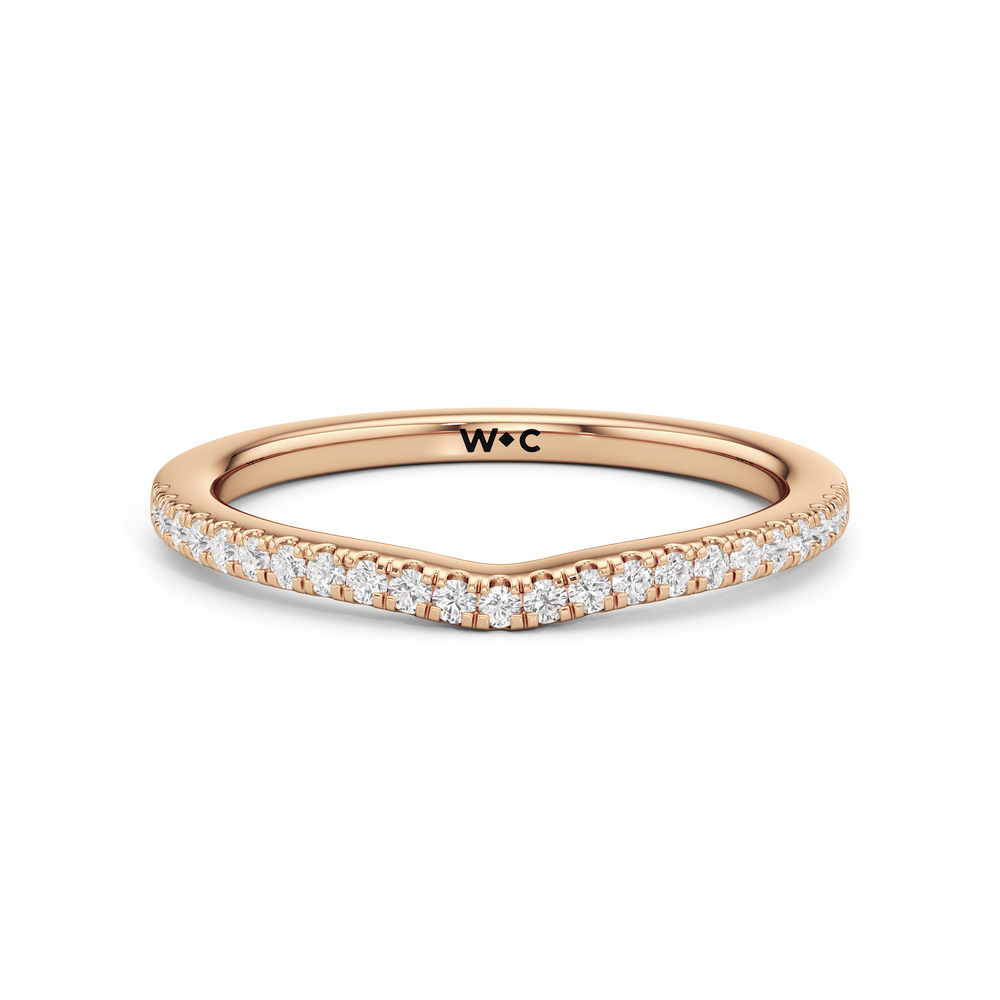 The Miriam Diamond Wedding Band with 18KT Rose Gold Cut Diamond in 14KT Rose Gold view 1
