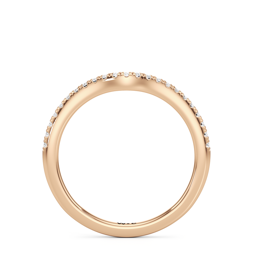 The Miriam Diamond Wedding Band with 18KT Rose Gold Cut Diamond in 14KT Rose Gold view 2
