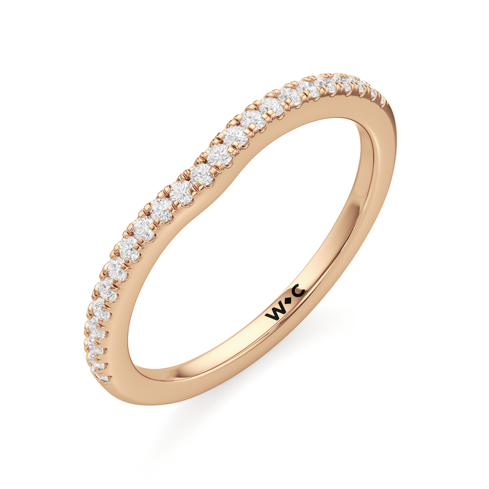 The Miriam Diamond Wedding Band with 18KT Rose Gold Cut Diamond in 14KT Rose Gold view 3
