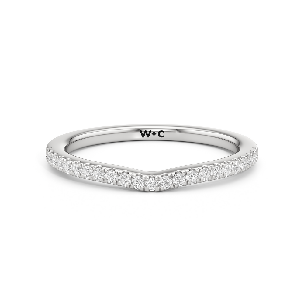 The Miriam Diamond Wedding Band with Platinum Cut Diamond in 14KT Platinum view 1
