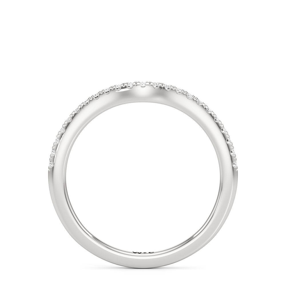 The Miriam Diamond Wedding Band with Platinum Cut Diamond in 14KT Platinum view 2
